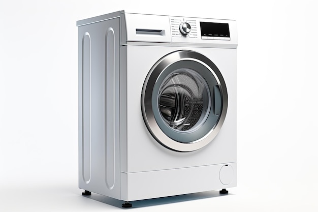 Machine à laver moderne isolée sur fond blanc