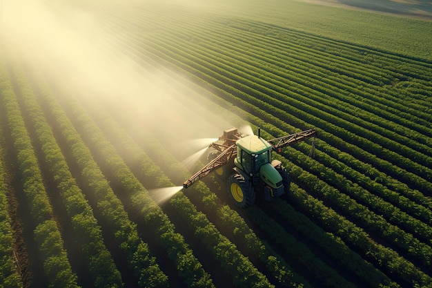 Machine de pulvérisation de pesticides sur la plantation de thé vert