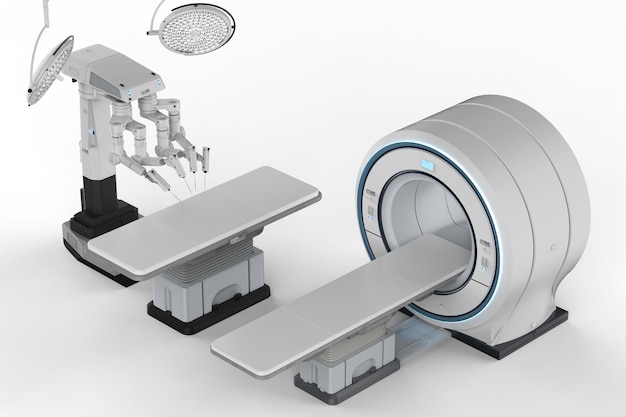 Machine de scan irm de rendu 3d avec chirurgie robotique