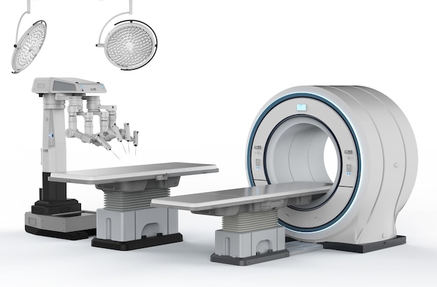 Machine de scan irm de rendu 3d avec chirurgie robotique