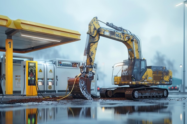 Machines de construction électriques et concept de station de charge