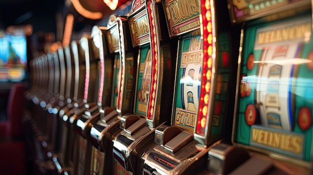 Photo les machines à sous de casino sont des machines à sous numériques en gros plan.