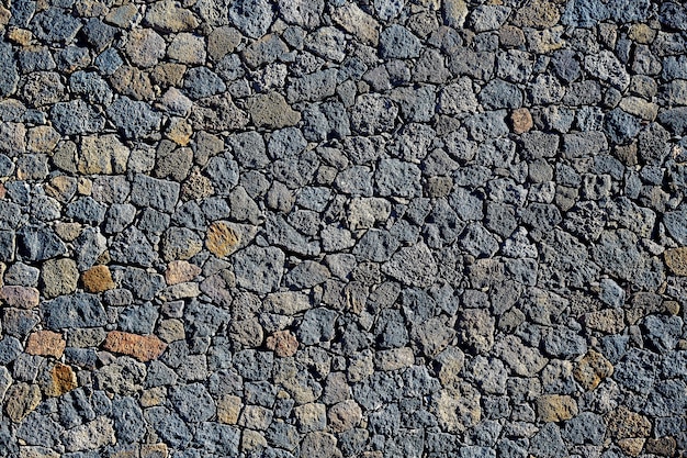 Maçonnerie noire avec des pierres volcaniques Fuerteventura