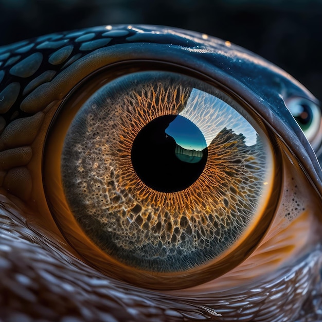 Macro Animal Eye Iris Transparent Brillant Brillant Iris Closeup Macro Photo Imitation Générative AI Illustration