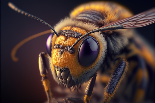 macro belle abeille, IA générative
