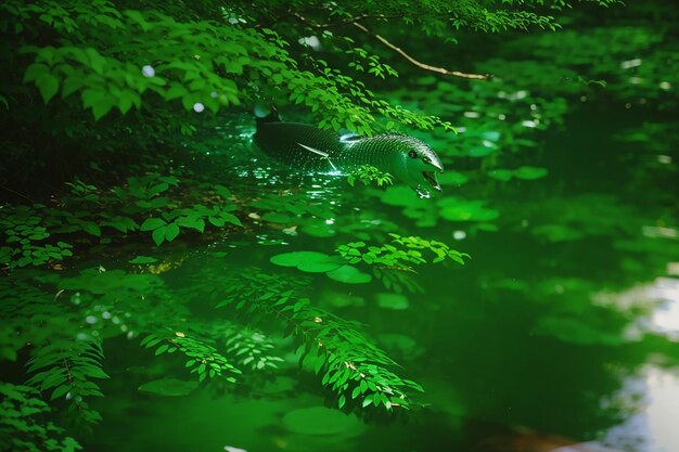 macro coup de branche de pin avec des gouttes d'eau