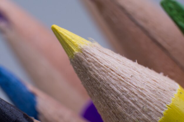 Macro de crayons de couleur