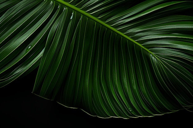 Macro d'une feuille verte tropicale