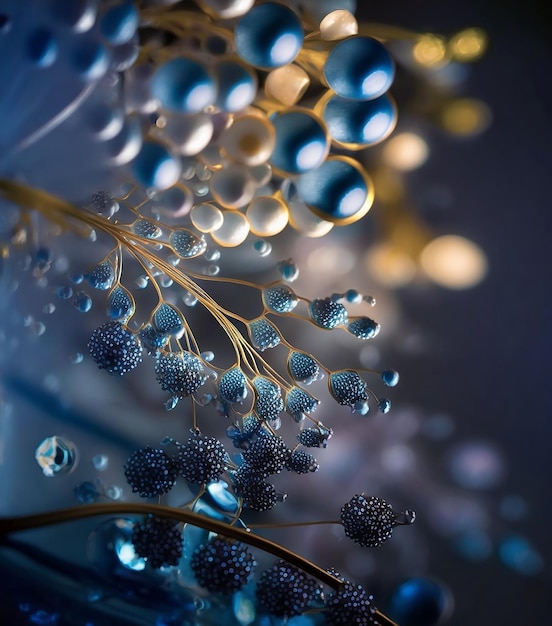 Macro de fleurs bleu fantaisie