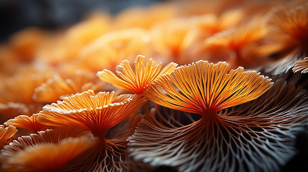 Macro hypnotique de texture de champignon