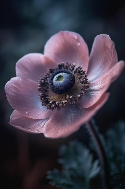 Macro incroyablement réaliste primée de fleur d'anémone