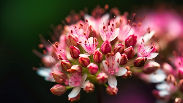 Une macro photographie à couper le souffle de fleurs d'été révélant leur beauté complexe et leurs couleurs vibrantes