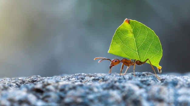 Une macro-photographie de fourmis se rassemblant autour d'une goutte de nectar sucré