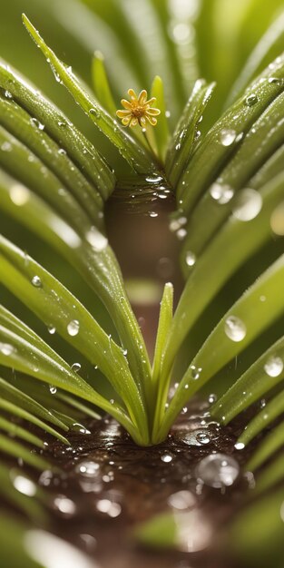 Macro photographie d'herbe et de feuilles