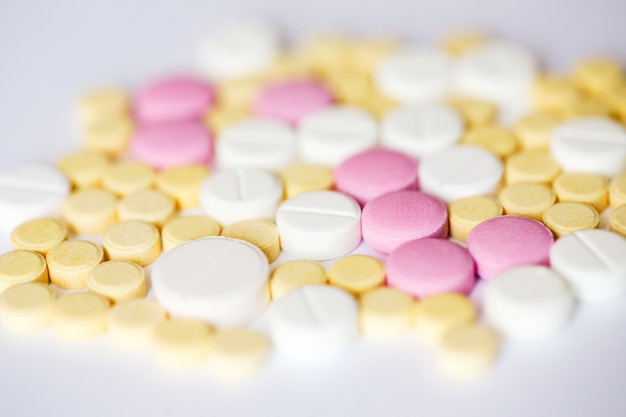 Macro de pilules de médecine pharmaceutique assorties