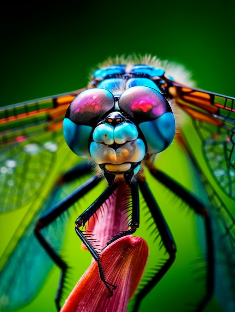 Macro portrait d'une libellule Sympetrum vulgare