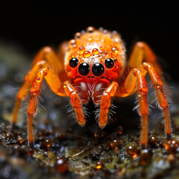 macro prise d'une araignée adorable mais dangereuse se perdre dans ses détails complexes IA générative