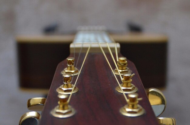 macro prise de vue de l'aiguille de la guitare