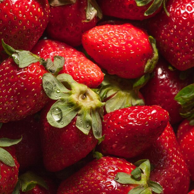 Macro shot sur un groupe de fraises