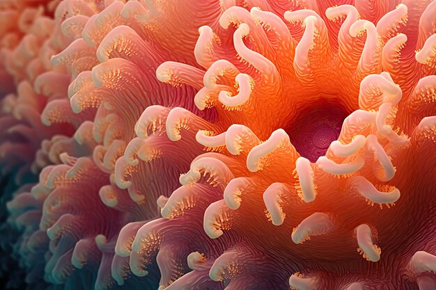 Macro tentacules de texture corail anémone de mer