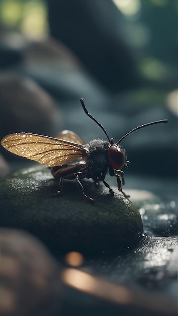 Macrophotographie du Bug AI Generative