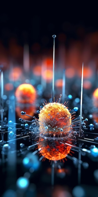 Macrophotographie IA générative de particules subatomiques