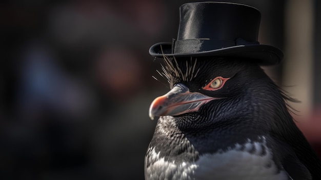 Mafia Rockhopper Pingouin Dans Un Style Surréaliste