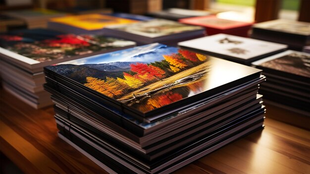 Photo magazines avec des photos colorées générées par l'ia