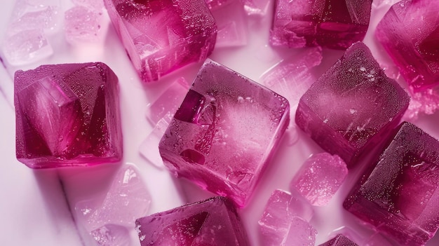 Magenta Chill Vibrant Magenta Ice Cubes infuse une esthétique rafraîchissante et audacieuse au plaisir frais de votre boisson