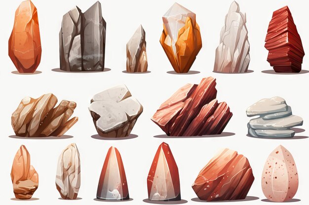 Photo magical rocks set plat minimaliste ai généré