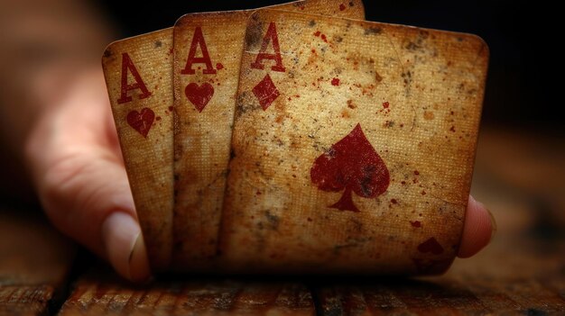 Un magicien fascinant présente quatre cartes uniques