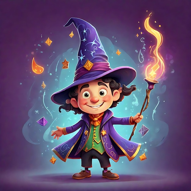 Magico le sorcier souriant Illustrations de livres pour enfants