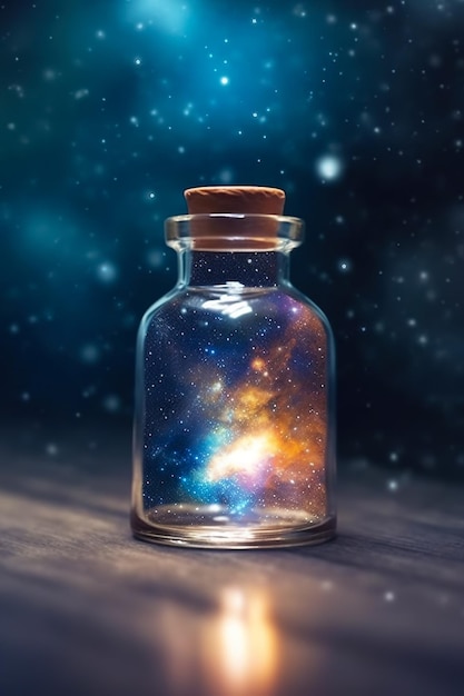 Magie dans une bouteille en verre simulé Starry Sky Cosmic Fantasy in Outer Space Unreal Universe