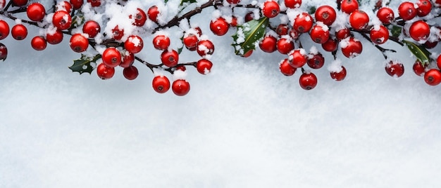 La magie de l'hiver avec des baies dans la neige