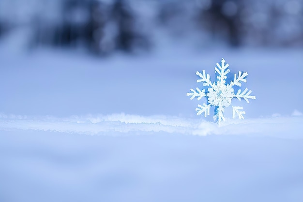 La magie de l'hiver Un gros plan d'un flocon de neige étincelant dans l'IA générative du froid gelé