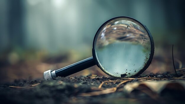 Magnification au sol dans la forêt Concept de la nature