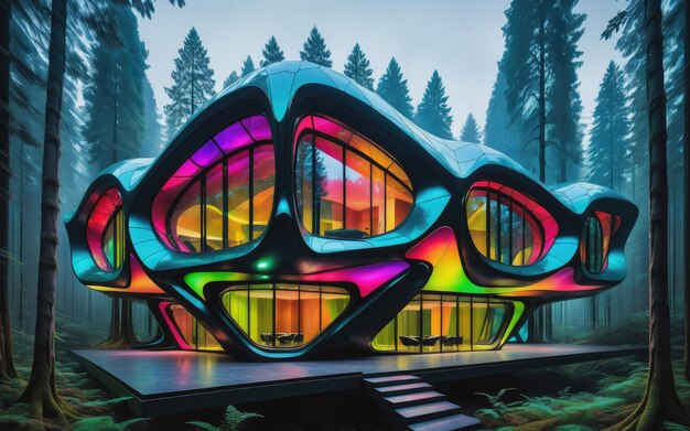 Photo un magnifique bâtiment araignée futuriste