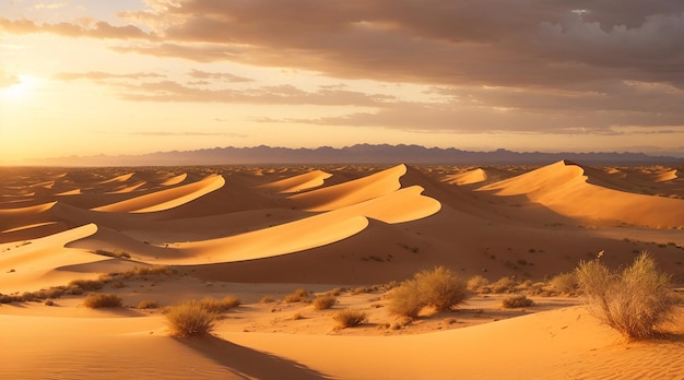 un magnifique coucher de soleil sur les dunes de sable dans la vallée de la Mort