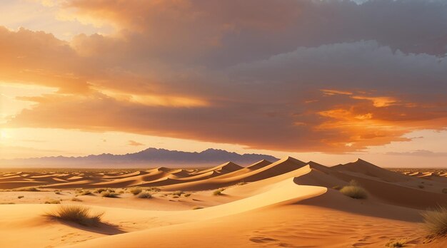 un magnifique coucher de soleil sur les dunes de sable dans la vallée de la Mort
