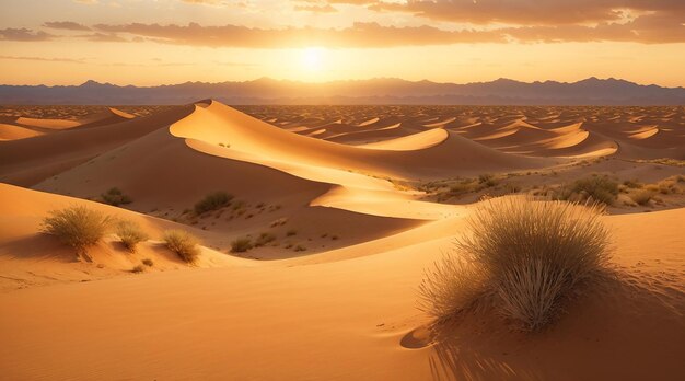 un magnifique coucher de soleil sur les dunes de sable dans la vallée de la Mort