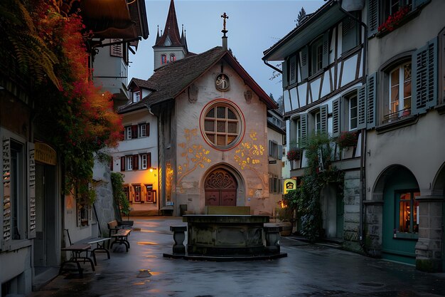 La magnifique courbe du Mercansco à Lucerne, en Suisse