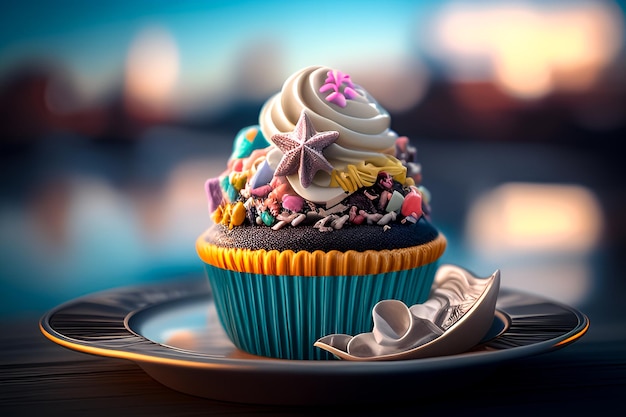 Magnifique cupcake joliment décoré