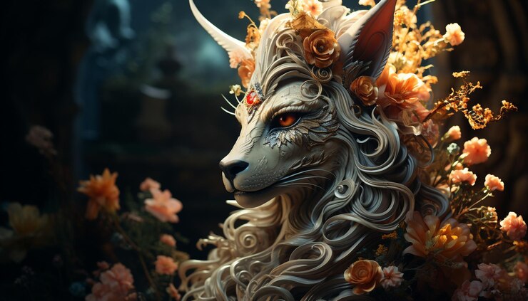 Photo un magnifique dragon jaune, symbole de spiritualité et de créativité généré par l'ia