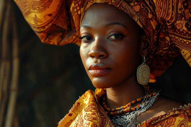 Une magnifique femme africaine en tenue nigériane.