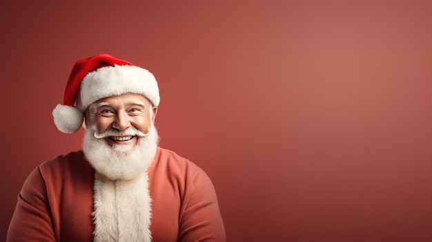 Magnifique fond minimaliste Happy Santa, grande surface de copie avec espace de copie pour le texte