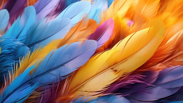 Le magnifique fond de texture d'oiseau de plumes colorées dans le futurisme