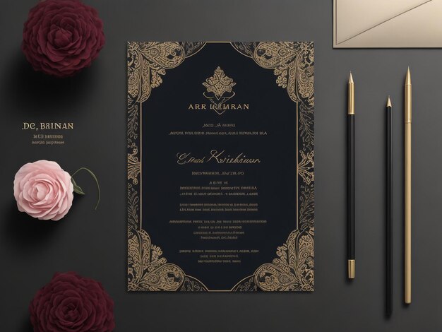 Un magnifique jeu de cartes d'invitation de mariage