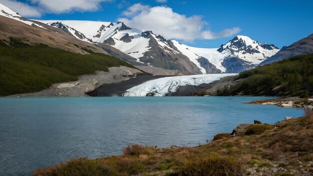 Photo le magnifique lac glaciaire de ventisquero negro dans le parc national de nahuel huapi en argentine