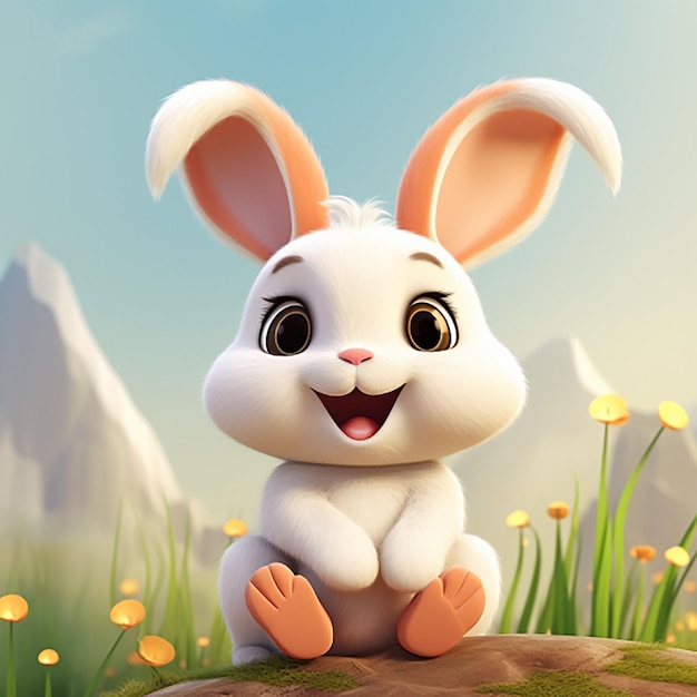 Photo le magnifique lapin en 3d