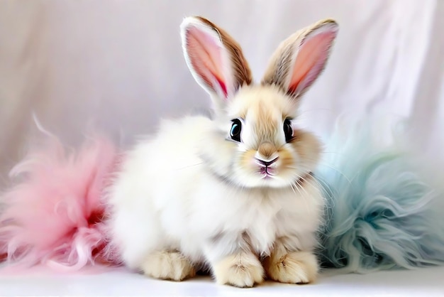 Photo un magnifique lapin avec une couleur magique